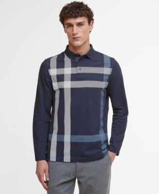 Men's Blaine Tailored-Fit Tartan Long-Sleeve Polo Shirt