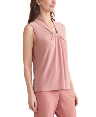 Women's Twisted V-Neck Sleeveless Top