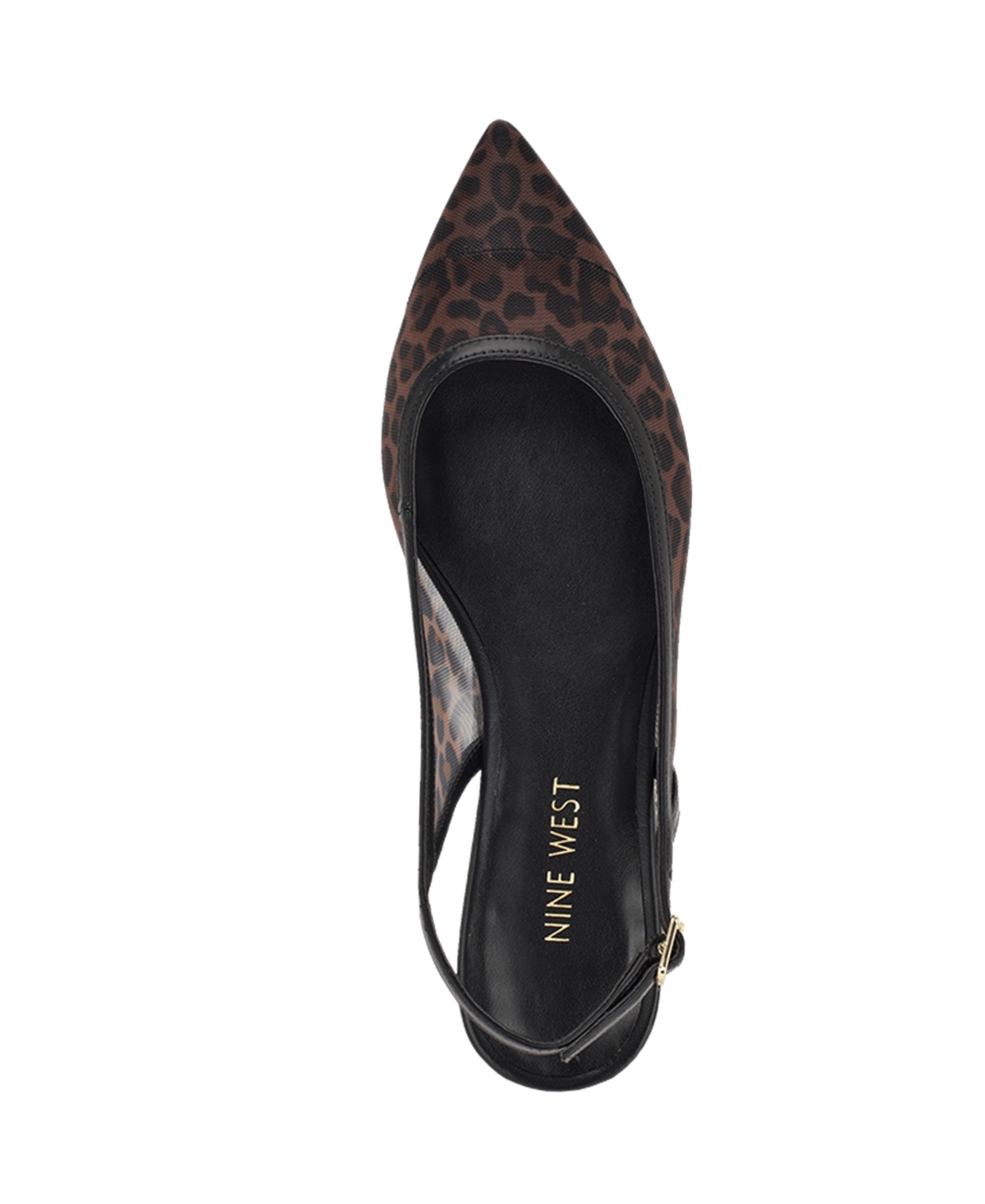Nine West Brin Mesh Slingback Flat In Animal Print