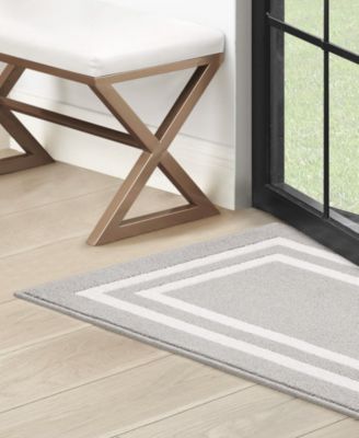 Double Line Border Tufted Runner Rug, 30" x 120"