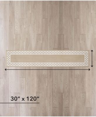 Christine Trellis Border Tufted Runner Rug, 30" x 120"