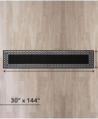 Christine Trellis Border Tufted Runner Rug, 30" x 144"