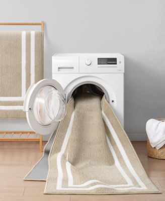 Double Line Border Tufted Runner Rug, 30" x 144"