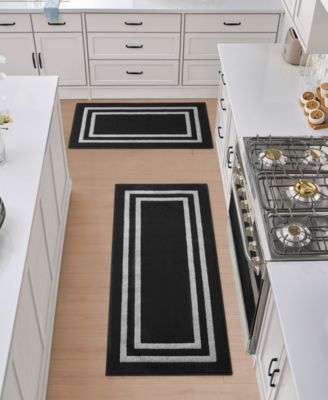 Double Line Border Tufted 2-Pc. Runner Rug Set