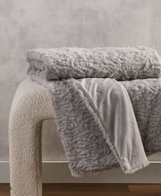 Sculpted Persian Faux Fur Throw, 50" x 60"