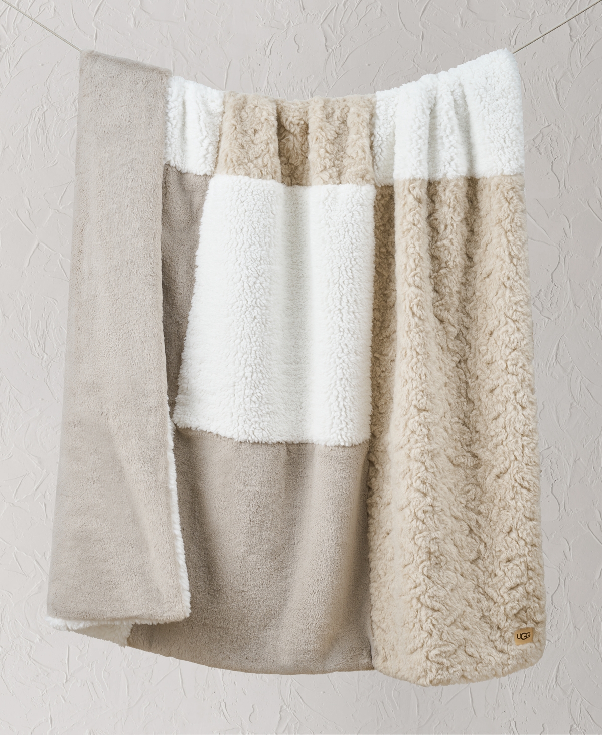 Ugg Orly Mixed Faux-fur Throw, 50" X 70" In White