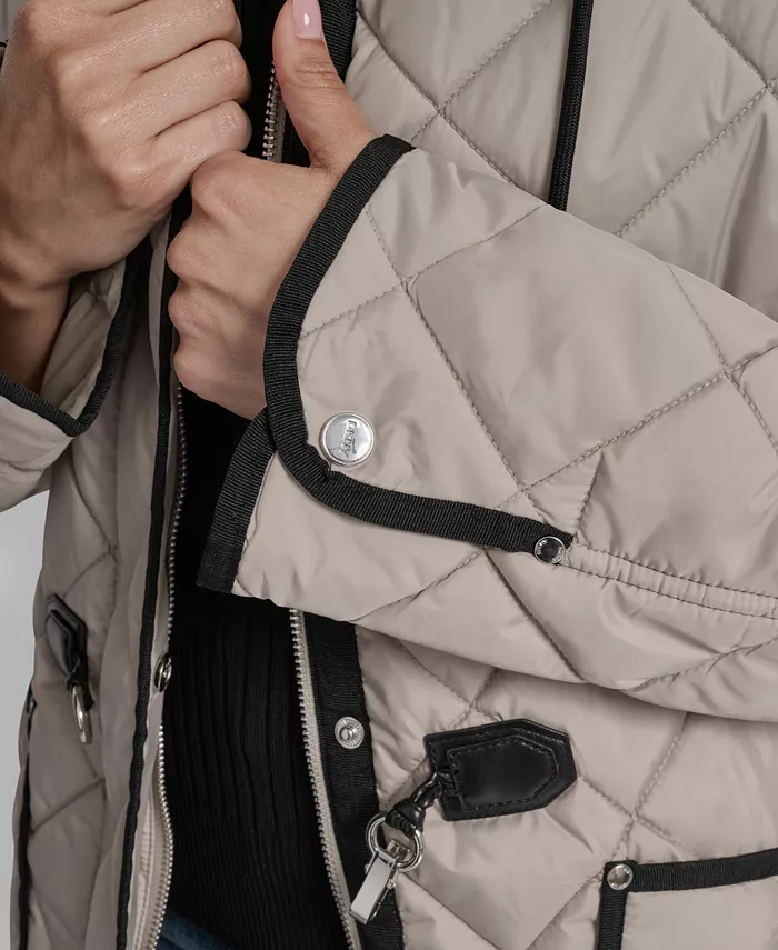 Women's Hooded Toggle Quilted Coat - thumbnail 5