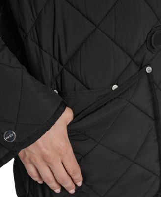 Women's Hooded Toggle Quilted Coat