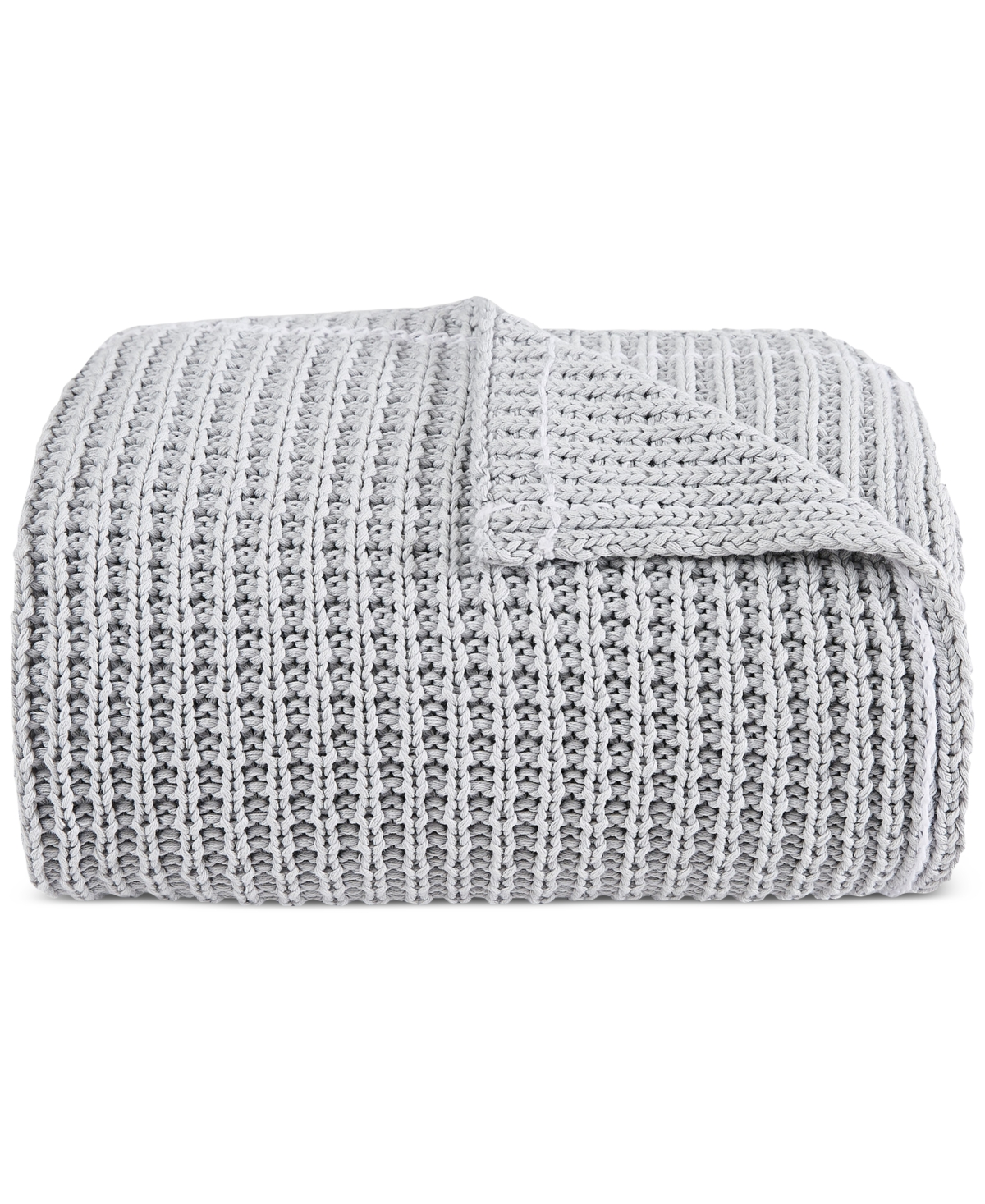 Ugg Luna Cotton Waffled Knit Throw Blanket, 50" X 70" In Gray