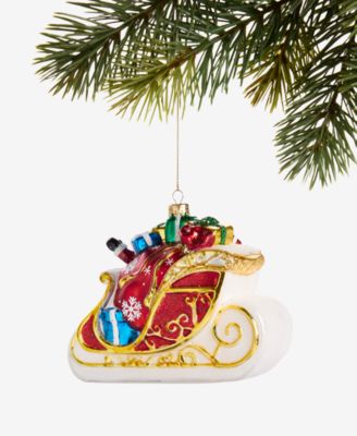 Thanksgiving Day Parade 2025 Glass Santa's Sleigh Ornament, Macy's Exclusive