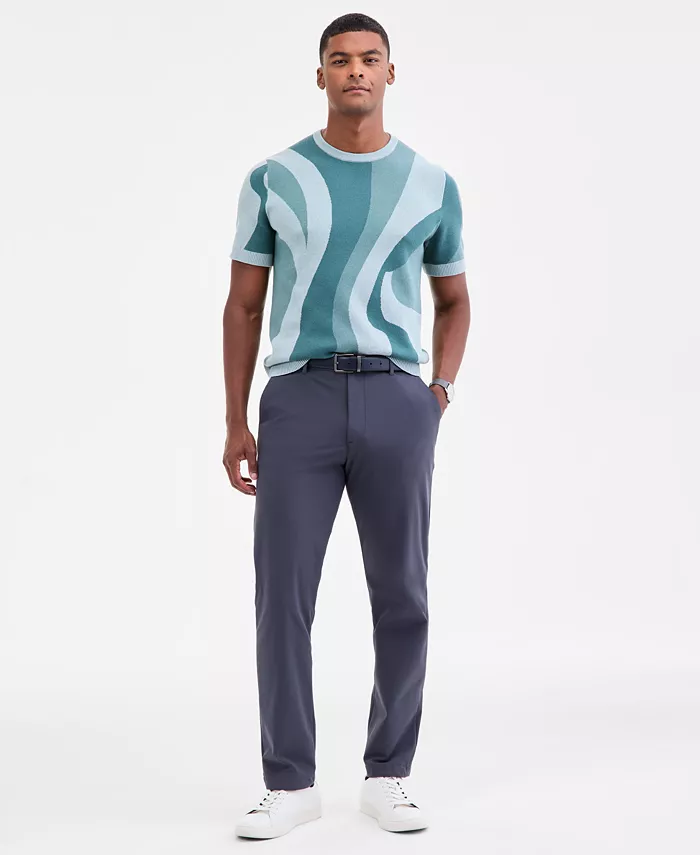 Men's Short-Sleeve Abstract Pattern Crewneck Sweater - thumbnail 3
