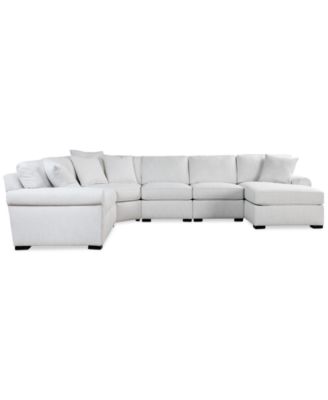 Radley Roll Arm 146" 6-Pc. Fabric Chaise Sectional with Wedge, Exclusively at Macy's