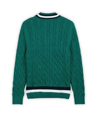 Men's Cotton Cable Knit Cricket Sweater
