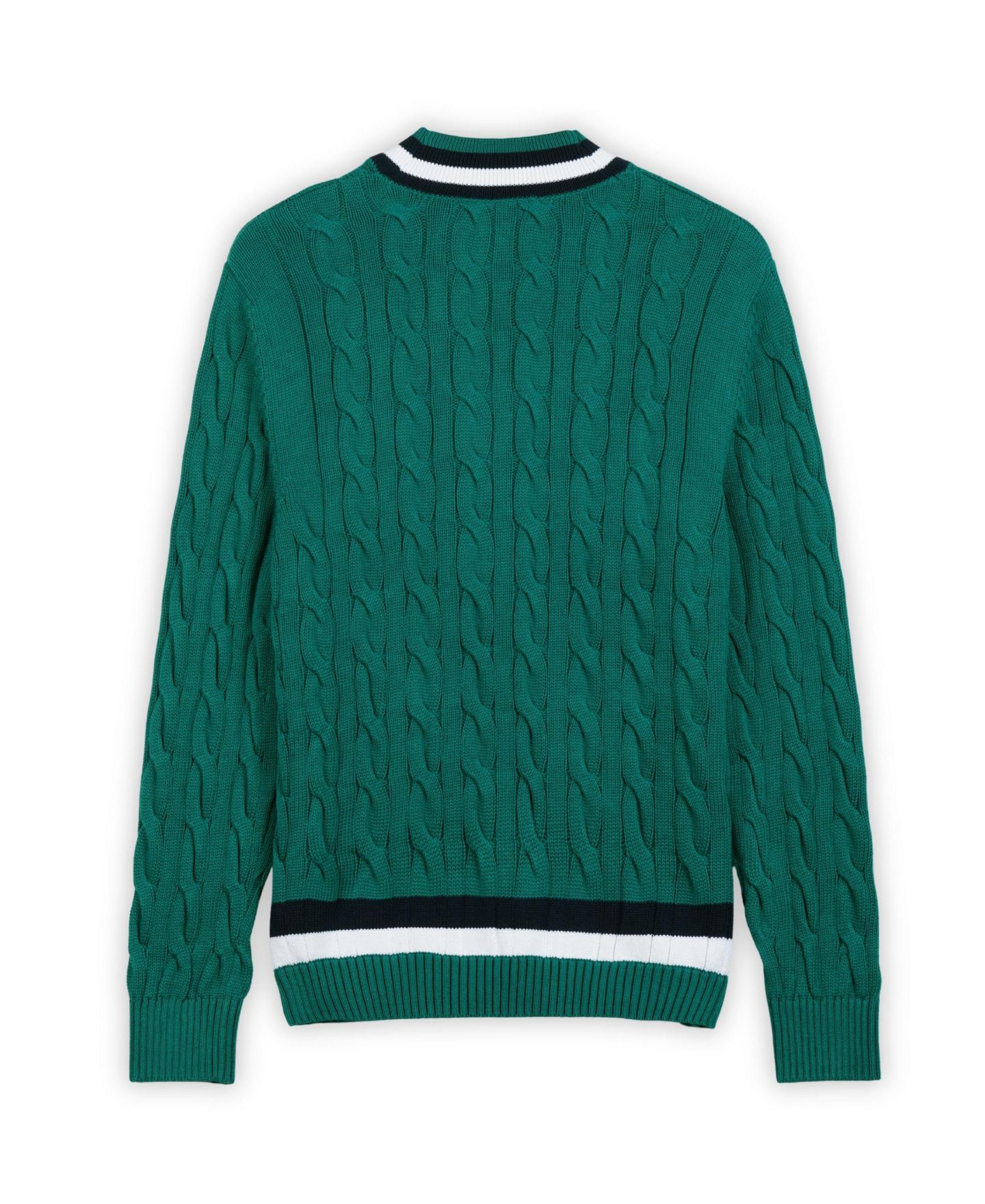 Мужской свитер Members Only Cotton Cable Knit Cricket, цвет: Зелёный — фото 11