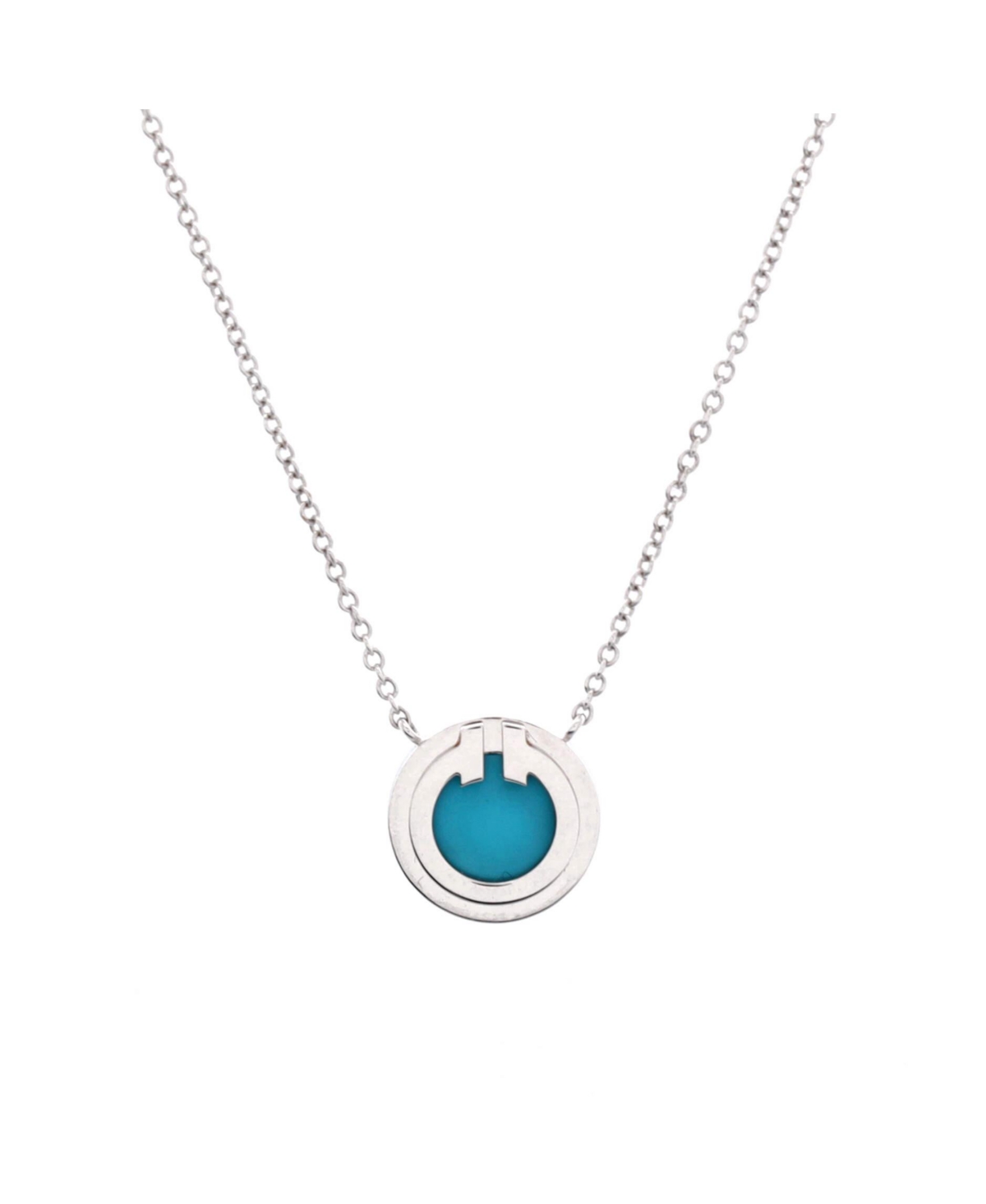 Pre-Owned Tiffany & Co. T Circle Pendant Necklace - 18k white gold