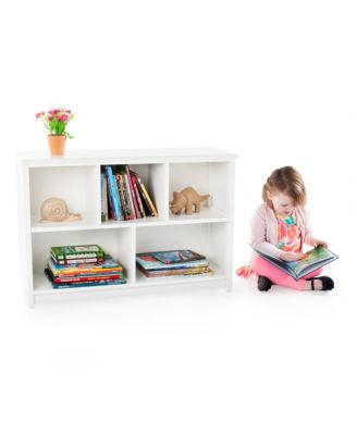 Guiedecraft Kids' Classic Bookshelf - White: Children's Wooden Playroom Shelving Bookcase for Toys, Cube Organizer and Cubby Storage