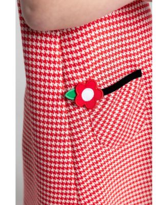 Houndstooth Dress With Flowers