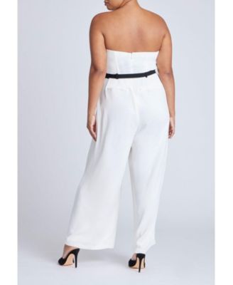 Women's Plus Size Tuxedo Jumpsuit