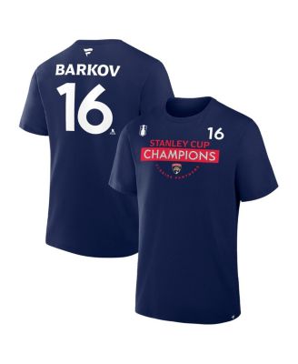 Fanatics - Men's Aleksander Barkov Navy Florida Panthers 2025 Stanley Cup Champions Authentic Pro Name Number T-Shirt