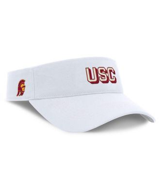 Men's White USC Trojans 2025 On-Field Gameday Performance Ace Adjustable Visor Hat