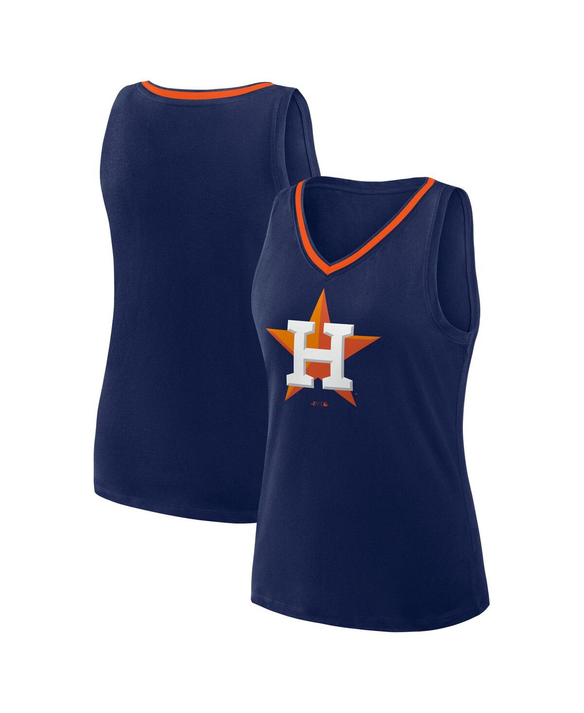 Women's Navy Houston Astros Stellar Win V-Neck Tank Top - Navy