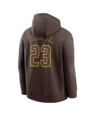 Men's Fernando Tatis Jr. Brown San Diego Padres Player Name Number Club Fleece Pullover Hoodie