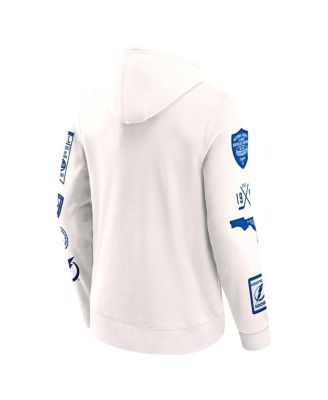 Men's White Tampa Bay Lightning Letterman Fleece Pullover Hoodie