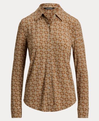 Women's Slim-Fit Geo-Print Jersey Shirt 