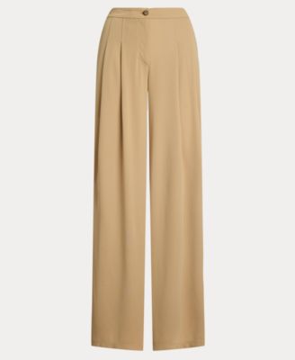 Women's Pleated Stretch Jersey Wide-Leg Pants