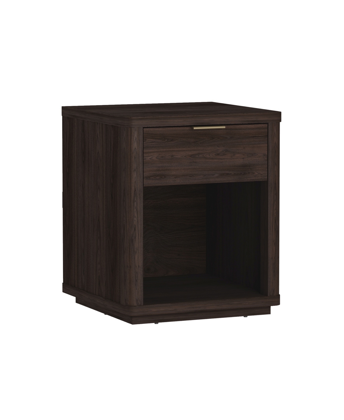 Manhattan Comfort 20" Evelyn Wood 1-drawer Nightstand In Brown