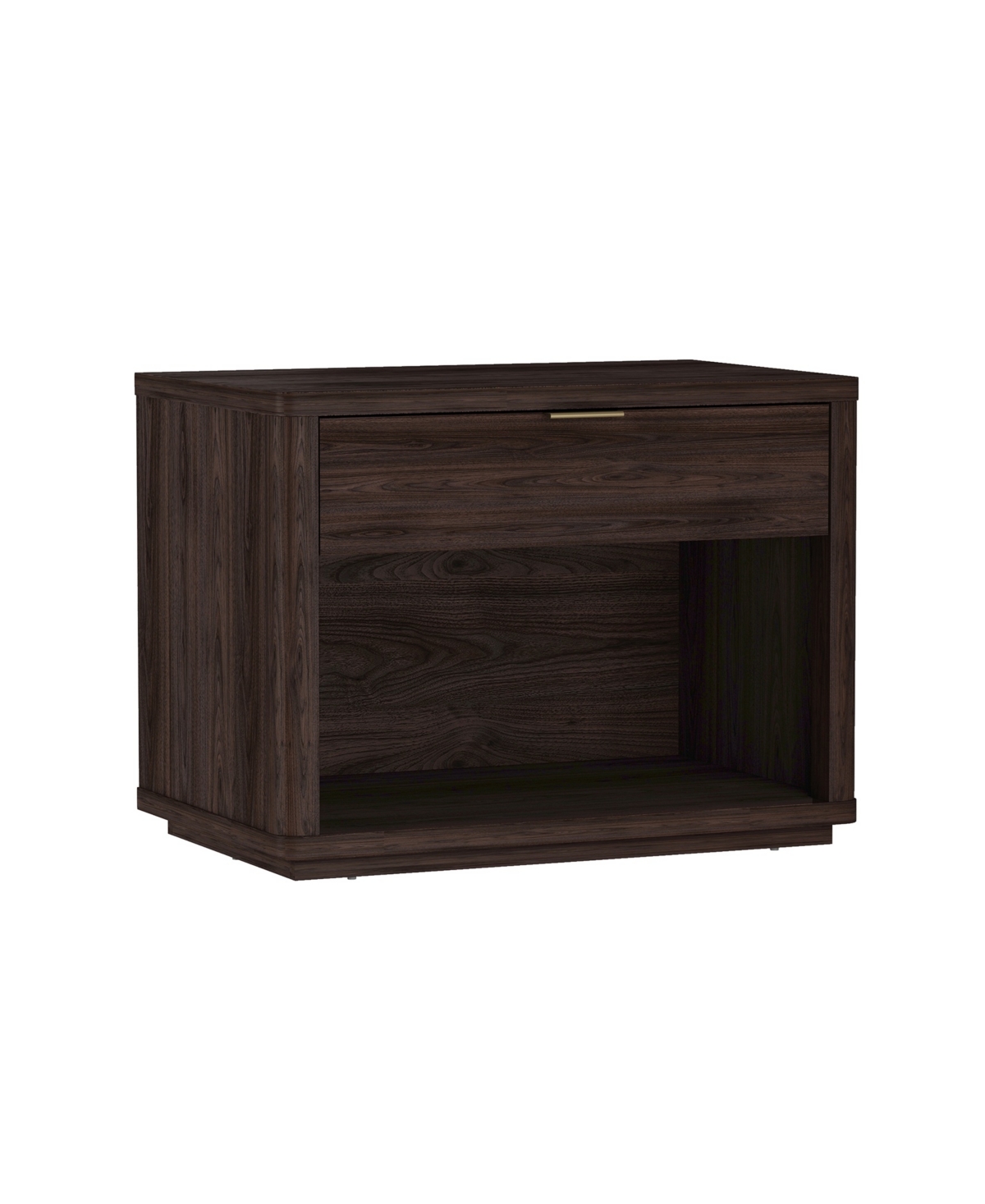 Manhattan Comfort 32" Evelyn Wood 1-drawer Nightstand In Brown