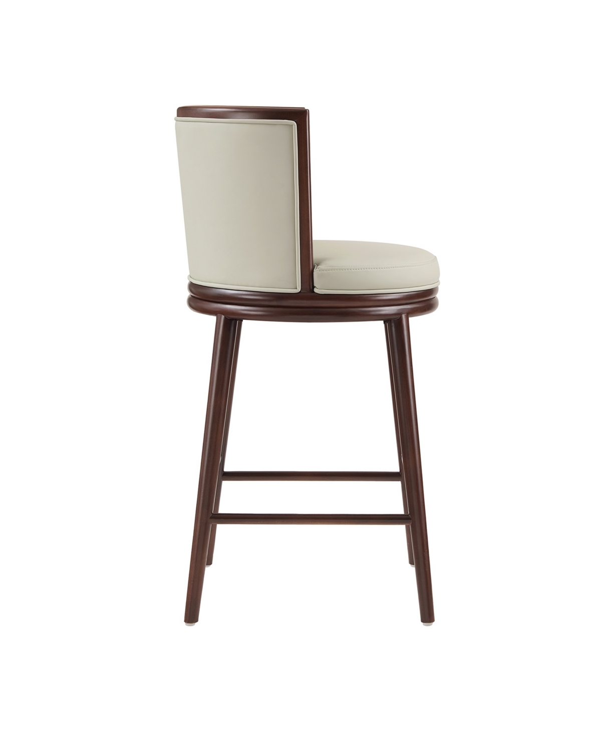 Manhattan Comfort 40" Evalyn Faux Leather Upholstered Barstool In Gray