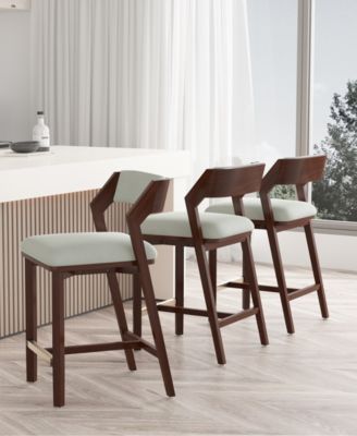 Patricia 36.2" Velvet Upholstered Counter Stool