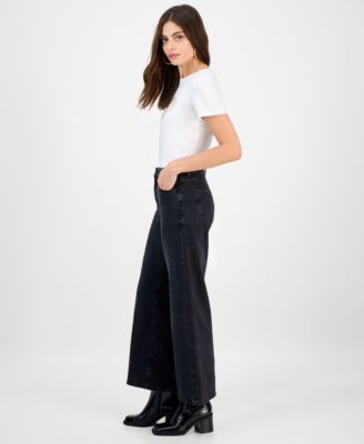Women's High-Rise Wide-Leg Ankle-Length Jeans 