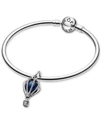 Sterling Silver and Blue Crystal Air Balloon Dangle Charm