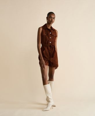 Women's Suede Romper, Created For Macy's