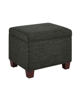 21.75" Faux Linen Madison Storage Ottoman
