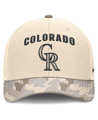 Men's Natural Colorado Rockies Camo Natural Pack Rise Adjustable Trucker Hat