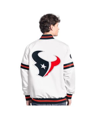 Men's White Houston Texans Scout Full-Snap Varsity Jacket