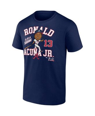 Men's Ronald Acu&ntilde;a Jr. Navy Atlanta Braves Hometown Caricature T-Shirt