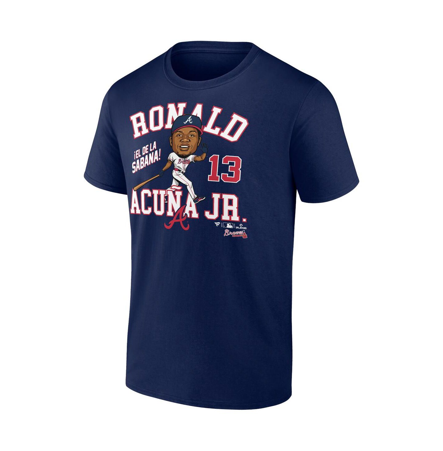 Мужская футболка Fanatics Ronald Acuña Jr. Navy Atlanta Braves Hometown Caricature — фото 3