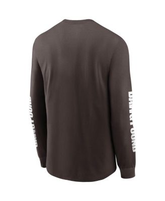 Men's Brown Cleveland Browns Split Local Long Sleeve T-Shirt