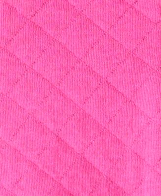 Baby Girls Bow-Print Bodysuit, Quilted Vest & Pants, 3 Piece Set