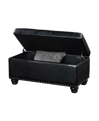 35.5" Faux Leather 7th Avenue Storage Ottoman Bench