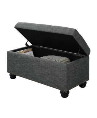 35.5" Faux Linen 7th Avenue Storage Ottoman
