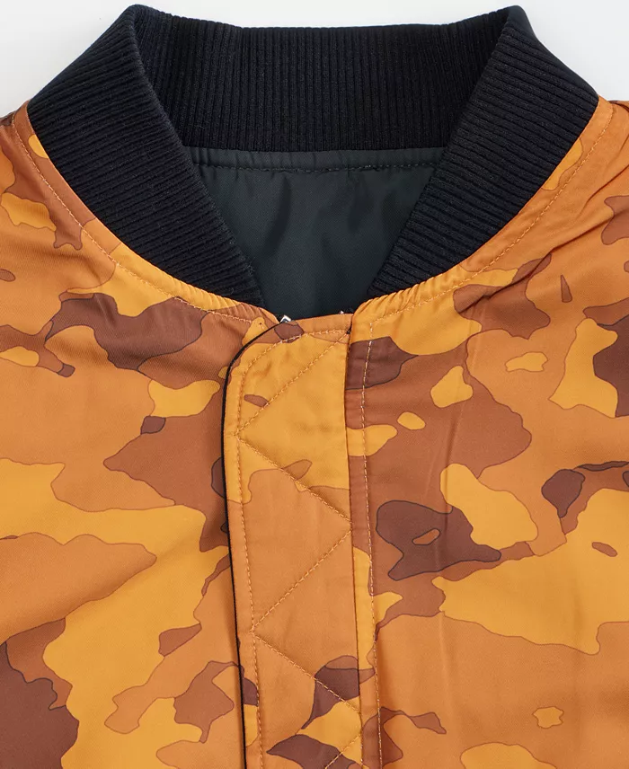 Men's Relaxed-Fit Reversible Bomber Jacket - thumbnail 4