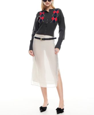 Women's Paradise Side-Slit Midi Skirt