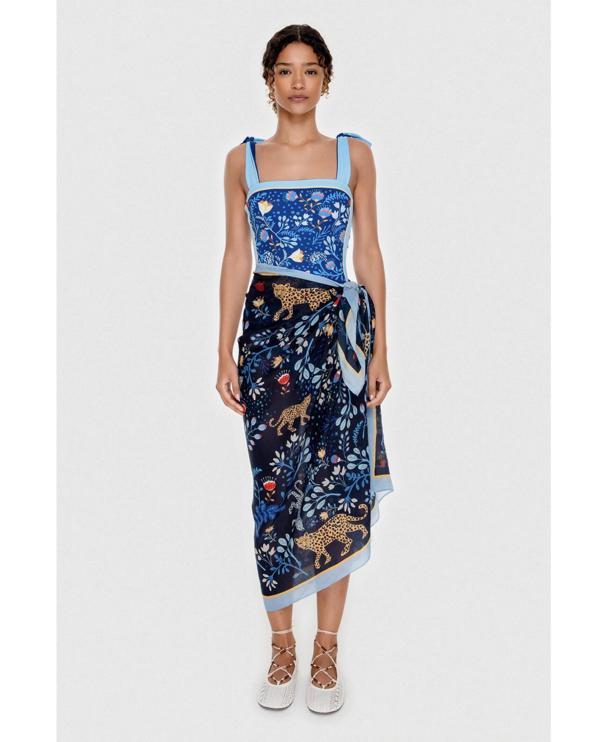 Beach Sarong Wrap - Amazon Rainforest Blue