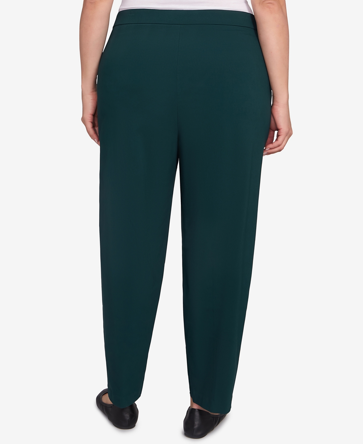 Alfred Dunner Plus Size Classic Allure Fitted Stretch Medium Length Pants In Green