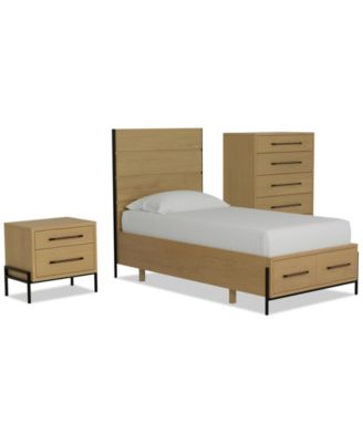 Linstead 3-Pc. Twin Panel Storage Set (Bed, Chest & Nightstand), Created for Macy's